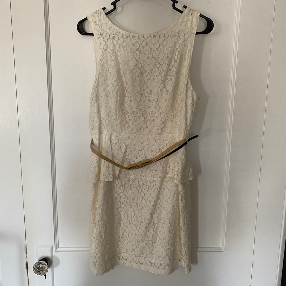 Forever 21 Cream Peplum Dress